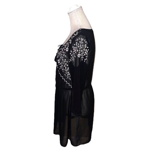 American Eagle Outfitters Sheer Boho Embroidered Sheer Mini Dress/Cover-Up - Picture 3 of 13